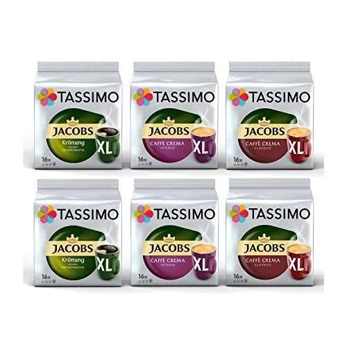Капсулы Tassimo Jacobs Kronung XL / Caffe Crema Intenso XL / Caffe Crema Classico XL, 96 капсул 3780